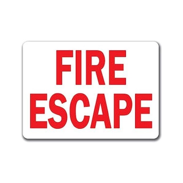 Signmission Fire Escape Sign red text on white background-10in x 14in OSHA Sign, 10" L, 14" H, MISC-Fire Escape MISC-Fire Escape - main